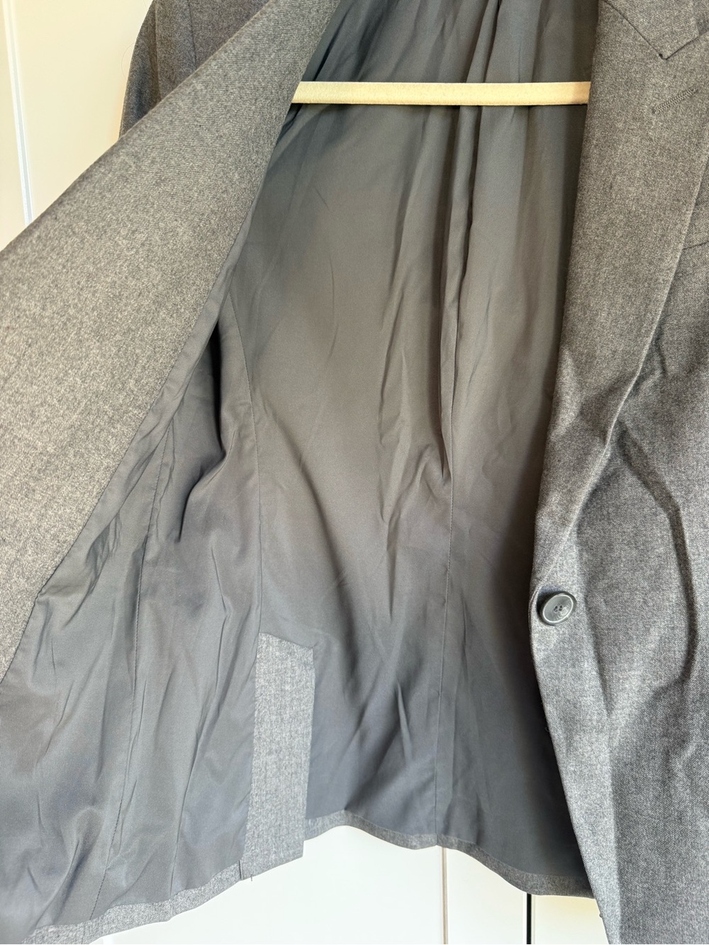 THEORY Dief Pure Flannel Wool Blazer Grey Size 2 - Picture 8 of 11